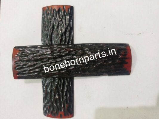 Bone amber jigged knife handle scales 04