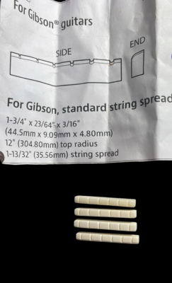 High quality gibson guitar bone nut and saddle  6 string
