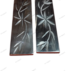 Buffalo horn leaf design knife handle scales 01