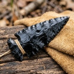 Natural Black Solid Stone Arrowhead: